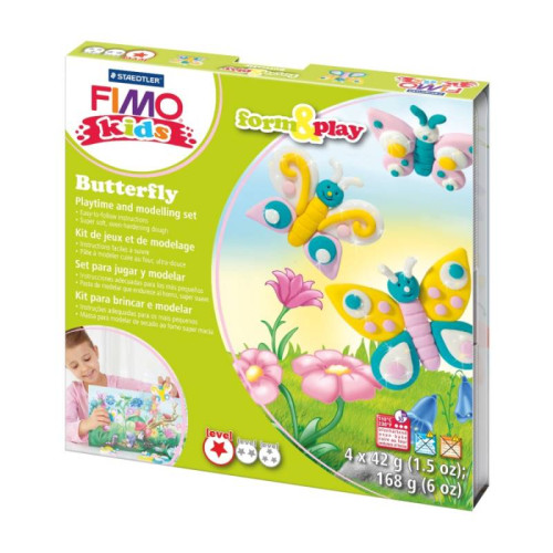 Набор пластики Fimo kids, Бабочка, 4 цв.*42 г, Fimo