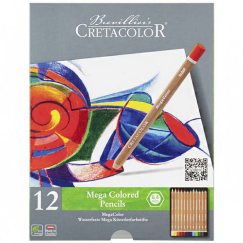 Набор цветных карандашей, MEGACOLOR, 12 шт., мет. коробка, Cretacolor