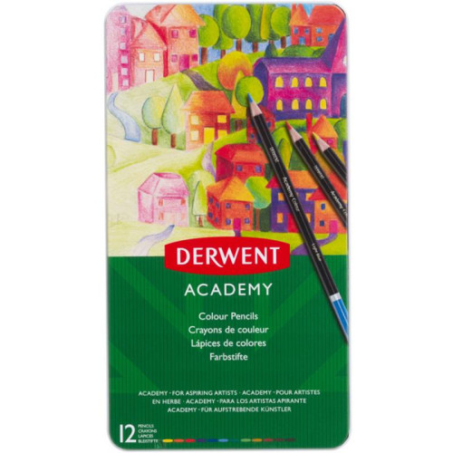 Набор цветных карандашей Colouring Academy, 12 цв., в металл. коробке, Derwent