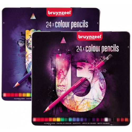 Набор цветных карандашей темный 24 шт, Bruynzeel