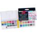 Набор Pastel Shades Paint Pan, 12 цветов+кисть с резервуаром, Derwent