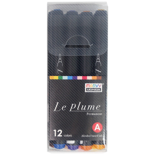 Набір спиртових маркерів, односторонні, Класичні відтінки, LE PLUME BRUSH, 12 шт.