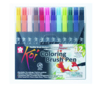 Набор маркеров Koi Coloring Brush Pen, 12цв., Sakura