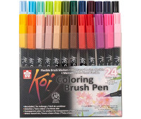 Набор маркеров Koi Coloring Brush Pen, 24 цв., Sakura
