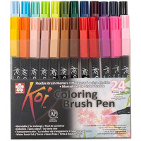 Набор маркеров Koi Coloring Brush Pen, 24 цв., Sakura