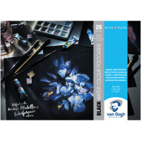 Набор бумаги для открыток Van Gogh, 10,5*15см, 360г/м2, 25л., черная бумага, Royal Talens