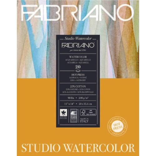 Склейка-блок для акварелі Watercolor 28*35,6см, 200г/м2, 20л, HP, дрібне зерно, Fabriano
