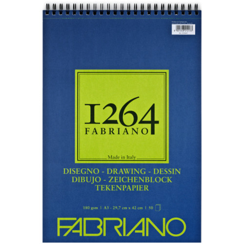 Альбом на спіралі для малюнка 1264 А3, 180г/м2, 50 л, Fabriano