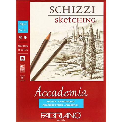 Склейка для эскизов Accademia А3 (29,7*42см), 120г/м2, 50л., Fabriano