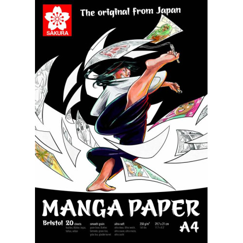 Альбом для рисунка MANGA, A4, 250г/м2, 20л, Sakura