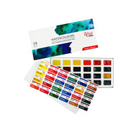 Набор акварельных красок 24 цвета кювета, картон, ROSA Studio 340324