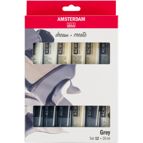 Набір акрилових фарб, AMSTERDAM GREYS, 12*20 мл, Royal Talens