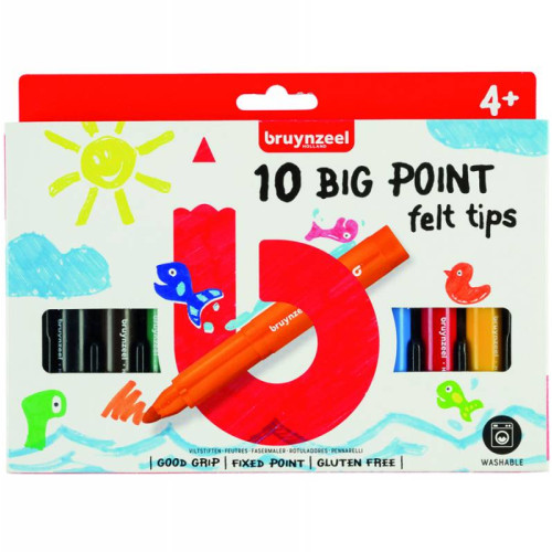 Набір дитячих кольорових фломастерів BIG POINT 10 кол Bruynzeel