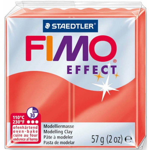 Пластика Fimo Effect Красная полупрозрачная 57 г