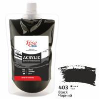 Акрилова фарба ROSA Studio, Чорна 200 мл Акрилова фарба ROSA Studio, Чорна 200 мл