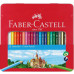 Олівці кольорові Faber-Castell Замок 24 кольори в металевій коробці, 115824