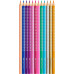 Цветные карандаши Faber-Castell Grip Sparkle 12 цветов в металлической коробке розового цвета, 201737