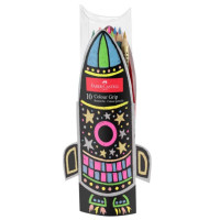 Набір кольорових олівців Faber-Castell Ракета 10 кольорів (5 неонових + 5 металік), 201643