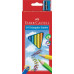 Карандаши цветные утолщенные Faber-Castell jumbo 10 цветов трехгранные + точилка, 116510