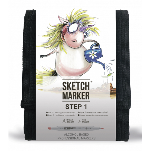 Набор маркеров Sketchmarker Step 1- Набор для начинающих- 12 маркеров   сумка органайзер