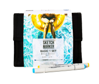 Маркеры Sketchmarker в наборе Basic 1 set 36 - Базовые оттенки сет 1- 36 маркеров + сумка органайзер - арт-36bas1