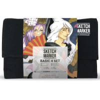 Маркери Sketchmarker у наборі Basic 4 set 24 - Базові відтінки сет 4 - 24 маркери + сумка органайзер - арт-24bas4