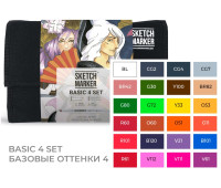 Маркери Sketchmarker у наборі Basic 4 set 24 - Базові відтінки сет 4 - 24 маркери + сумка органайзер - арт-24bas4