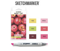 Маркеры SketchMarker набор 6 шт, Basic 1 Базовые цвета 1, SM-6BAS1
