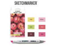 Маркери SketchMarker набір 6 шт, Basic 1 Базові кольори 1, SM-6BAS1