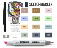 Маркеры SketchMarker набор 12 шт Universal, Универсальный, SM-12UNI