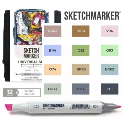 Маркери SketchMarker набір 12 шт Universal, Універсальний, SM-12UNI