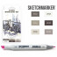 Маркеры SketchMarker набор 6 шт, Warm Gray, Мокрый серый SM-6WMGR