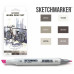 Маркеры SketchMarker набор 6 шт, Warm Gray, Мокрый серый SM-6WMGR