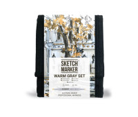 Маркеры SketchMarker набор 12 шт Warm Grey, Мокрый серый, SM-12WMGR