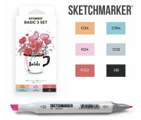 Маркери SketchMarker набір 6 шт, Basic 3 Базові кольори 3, SM-6BAS3