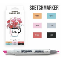 Маркеры SketchMarker набор 6 шт, Basic 3 Базовые цвета 3, SM-6BAS3