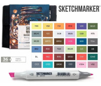 Маркеры SketchMarker набор 36 шт Basic 4 Базовые цвета 4, SM-36BAS4