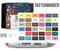 Маркери SketchMarker набір 36 шт Basic 4 Базові кольори 4, SM-36BAS4