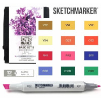 Маркеры SketchMarker набор 12 шт Basic 5 Базовые цвета 5, SM-12BAS5