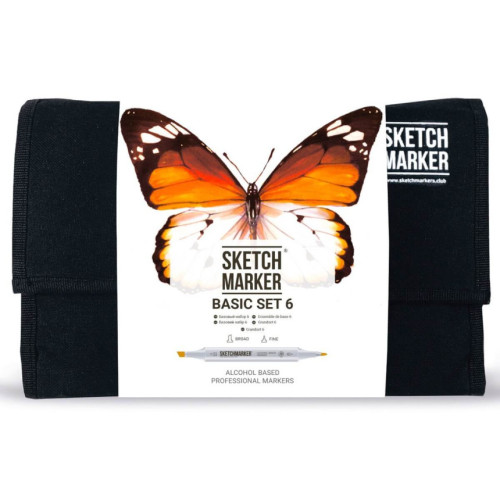 Маркеры SketchMarker набор 24 шт Basic 6 Базовые цвета 6, SM-24BAS6