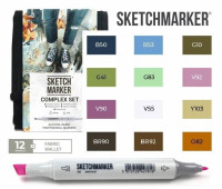 Маркеры SketchMarker набор 12 шт Complex, Комплекс, SM-12COMPX