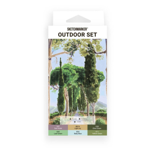 Маркери SketchMarker набір 6 шт, Outdoor, Пленер SM-6OUTD