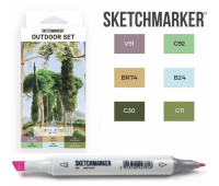 Маркеры SketchMarker набор 6 шт, Outdoor, Пленэр SM-6OUTD