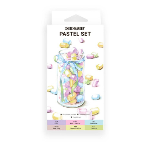 Маркеры SketchMarker набор 6 шт, Pastel, Пастельные тона SM-6PAST