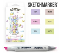 Маркеры SketchMarker набор 6 шт, Pastel, Пастельные тона SM-6PAST