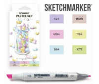 Маркери SketchMarker набір 6 шт, Pastel, Пастельні тони SM-6PAST