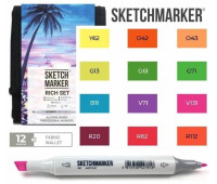 Маркери SketchMarker набір 12 шт Rich, Насичений, SM-12RICH
