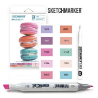 Маркери SketchMarker Basic 1 Базові кольори 1, 10 шт (лінер + скетчбук), SM-10BAS1