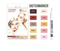 Маркеры SketchMarker People, 10 шт (линер + скетчбук), SM-10PEOPL