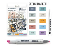 Маркеры SketchMarker Outdoor, 10 шт (линер + скетчбук), SM-10OUTD